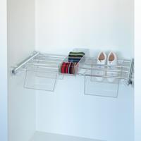 Plus - Shoe rack 4V+1J - transparent - bright aluminium - transparent polycarbonate 1